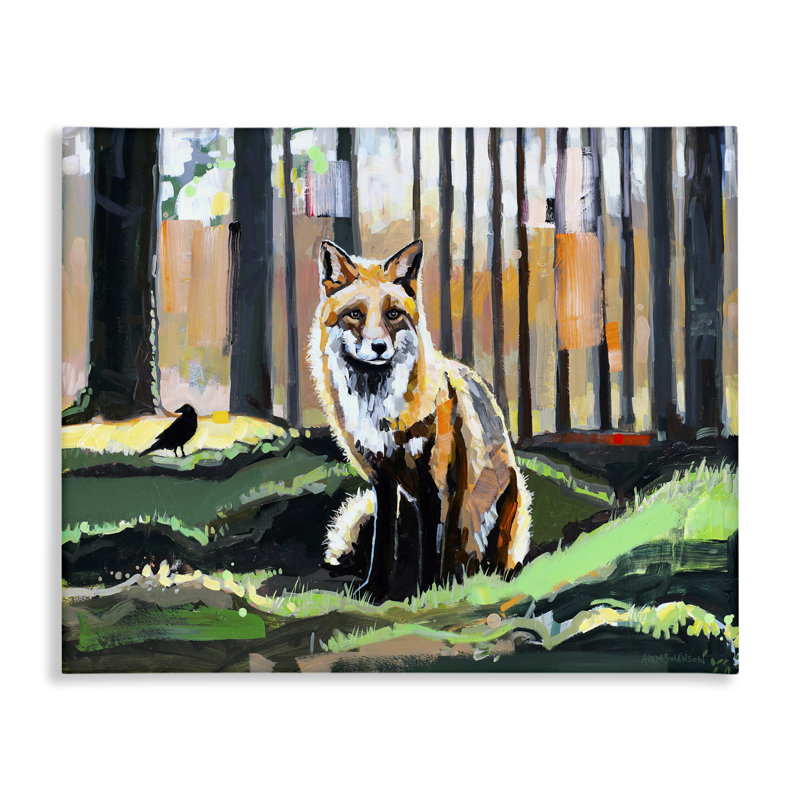 «Fox in Forest Trees», art mural sur toile par Adam Swanson bp-755_CN, H 36 po x l 48 po