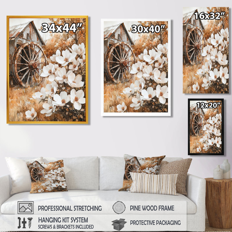 Giamo - Floral Wall Art, Black, H 20 po x l 12 po, Reproduction encadrée d'une seule photo