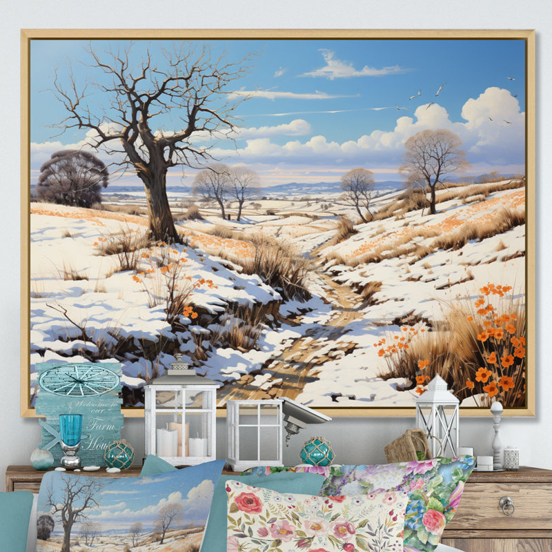 «Countryside Solitude in the», reproduction sur toile, H 16 po x l 32 po x P 1 po, Cadre naturel flottant