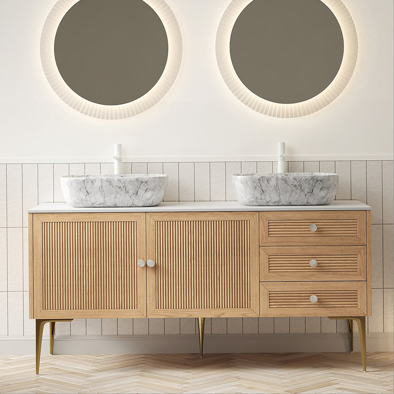 Meuble-lavabo autoportant avec 3 tiroirs