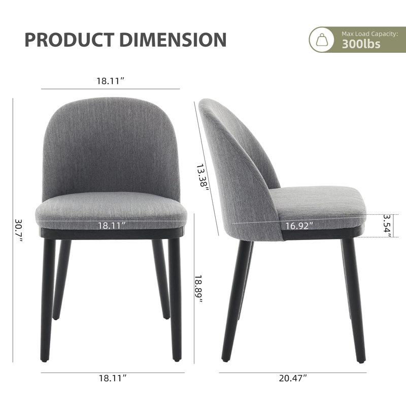 Solid Wood Side Chair, 6pcs|grey