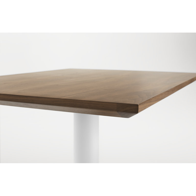 Easy Walnut Wood Dining Table, Walnut, Matte White