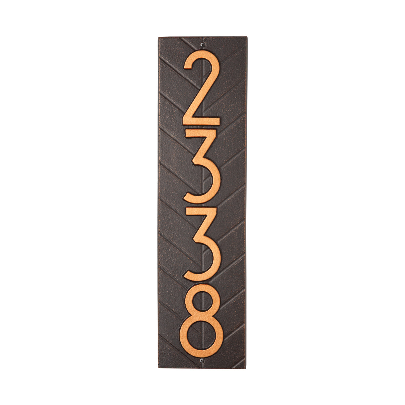 Mid-century Modern Herringbone Vertical Wall Plaque, Oil Rubbed Bronze, Yes