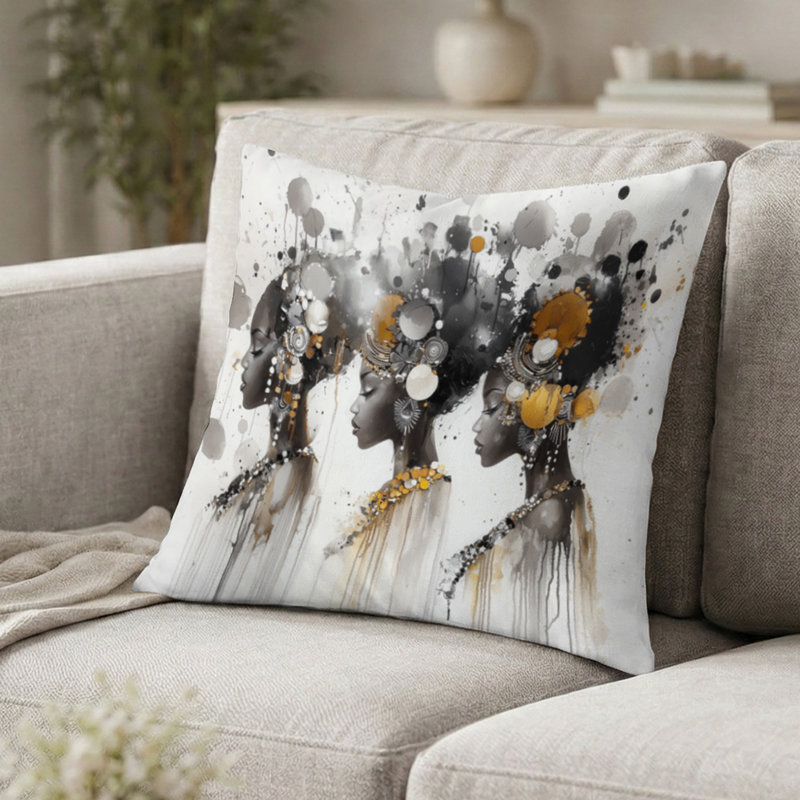 Coussin décoratif People People - Divine Tradition of American Art, H 18 po x l 18 po