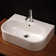 LACAVA Tre 15.62'' White Porcelain U-Shaped Bathroom Sink with Overflow