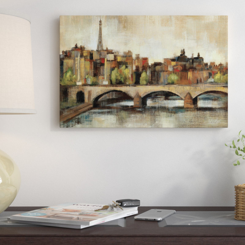 « paris bridge i épices » par silvia vassileva,, reproduction d’art sur toile tendue, H 8 po x l 12 po x P 0,75 po