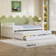 Lit de jour blanc pleine grandeur avec lit gigogne simple et tiroirs de rangement - Lit d'invité peu encombrant pour enfants et adultes-117789854