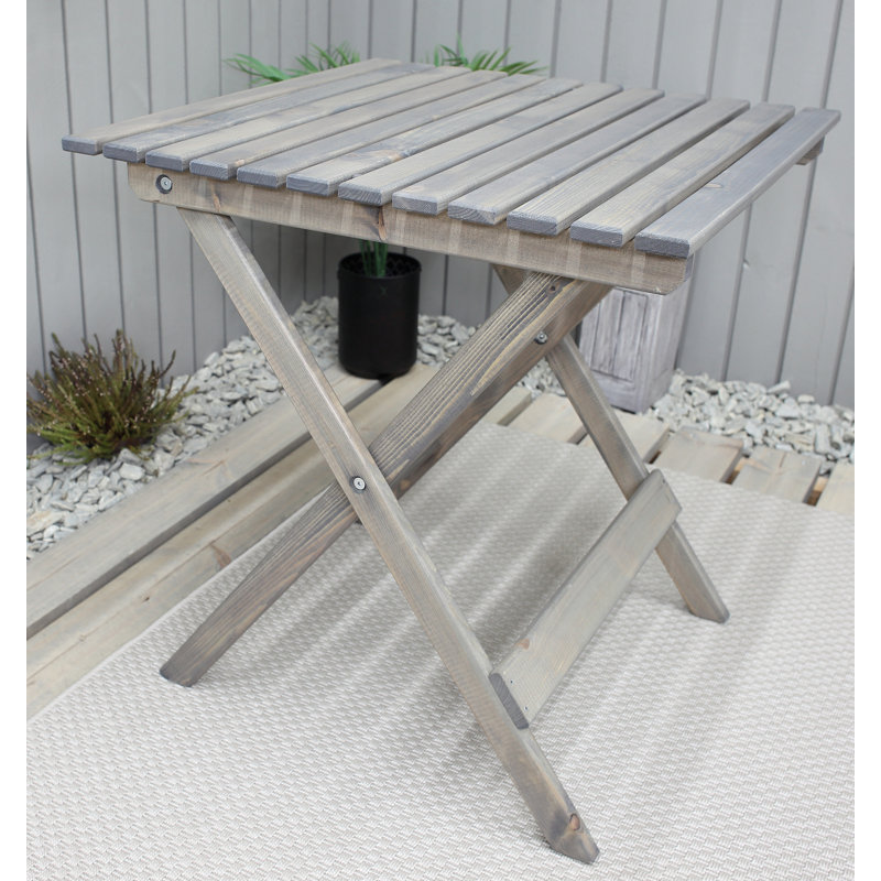 Arlott Square Pine Solid Wood Outdoor Dining Table - 165.1 cm W 165.1 cm D, Ashgrey