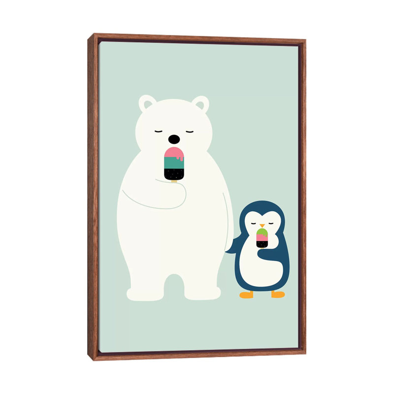 «Stay Cool» par Andy Westface - impression d'art graphique, H 60 po x l 40po x P 1,5 po, Toile avec cadre en bois brun