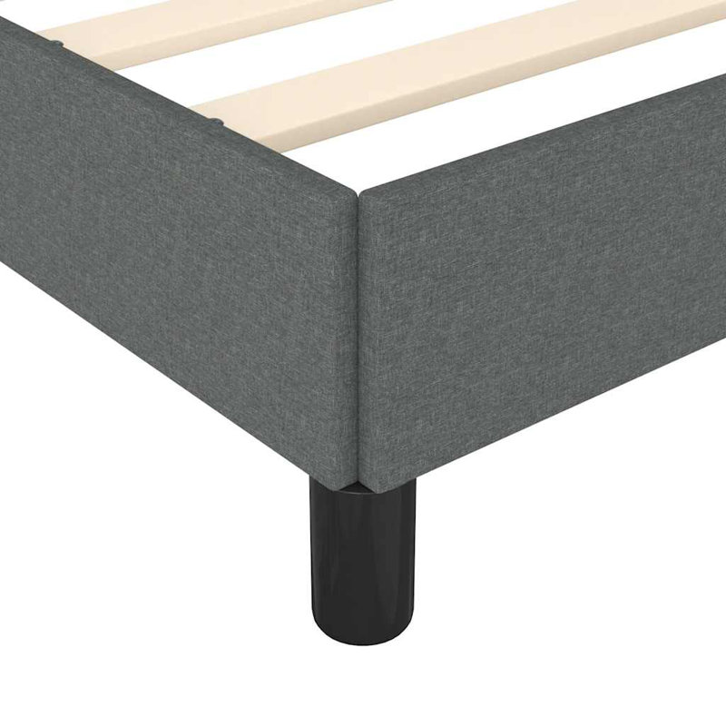Cadre de lit, base de lit tapissier en tissu, sans matelas, Gris foncé, Très grand, 9.8"