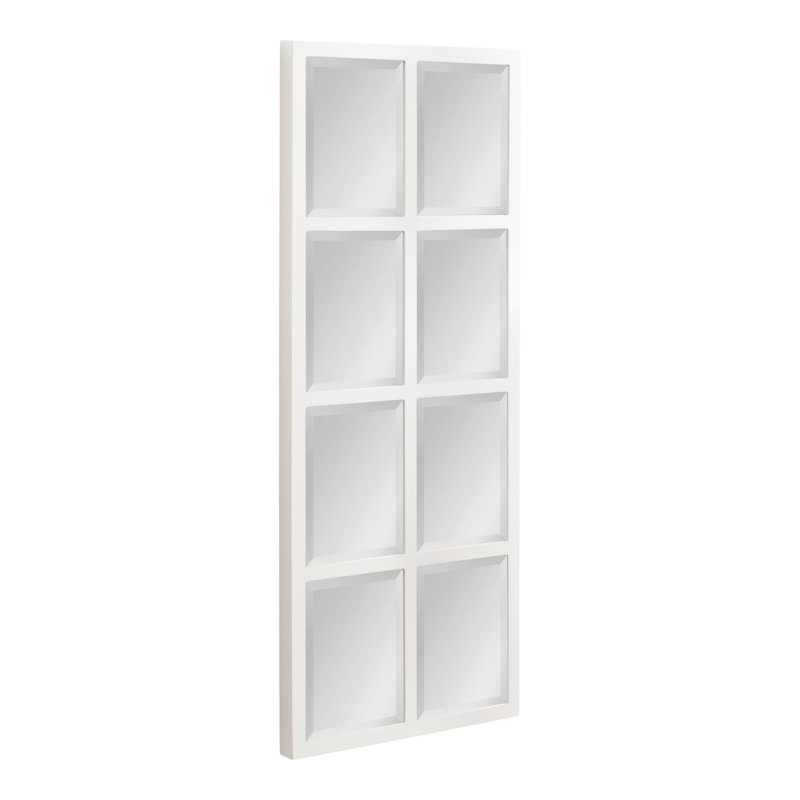 Lamel Panel Window Wall Mirror, White
