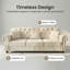 Canapé modulaire rembourré en L de 82,6 po en forme de L avec repose-pieds, style Chesterfield de style Mid-Century, capitonné avec garniture cloutée et accoudoirs roulés, comprend 3 coussins-805237803