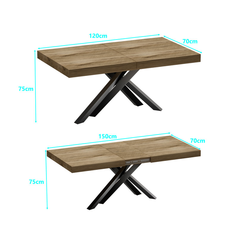 Bralynne 70 cm Extendable Rectangular Dining Table