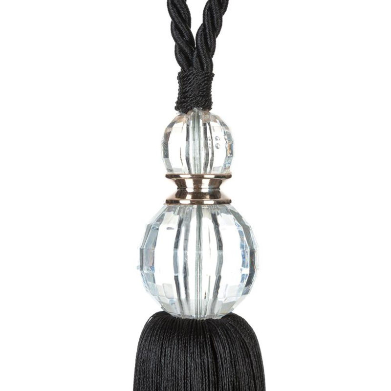 Loveday Fabric 35cm Curtain Tieback, Black