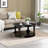 Antique Black Solid Wood Round Coffee Table With Storage