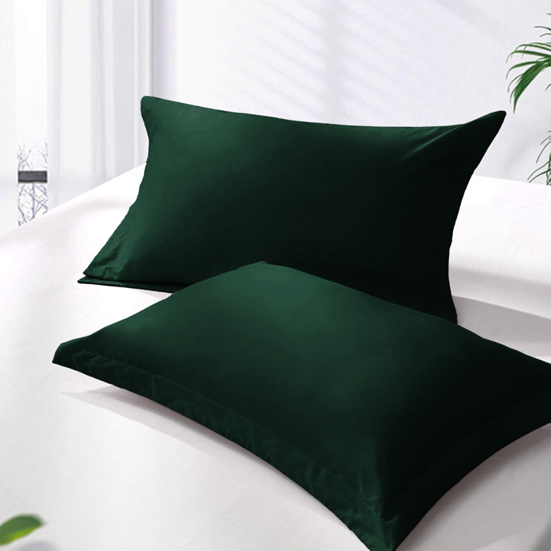 4 Piece Complete Bedding Set Duvet Cover Set With Fitted Bed Sheet & Pillowcases, Green Emerald
