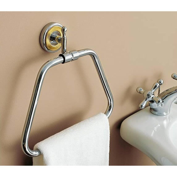 Towel Ring, Chrome and Gold
