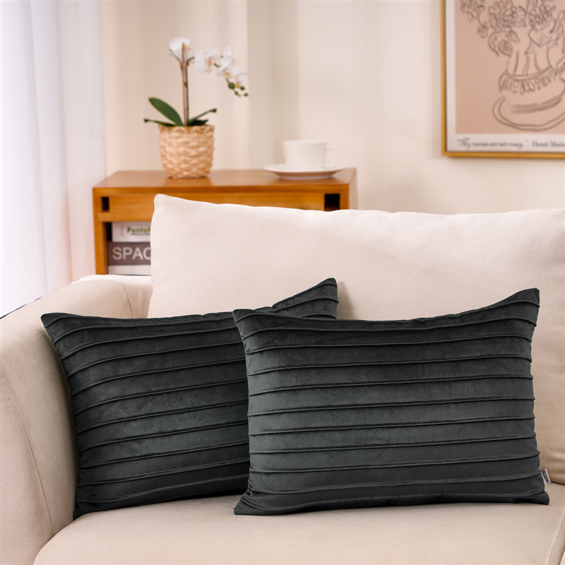 Warisi Velvet Cushion Pillow Cover, Black