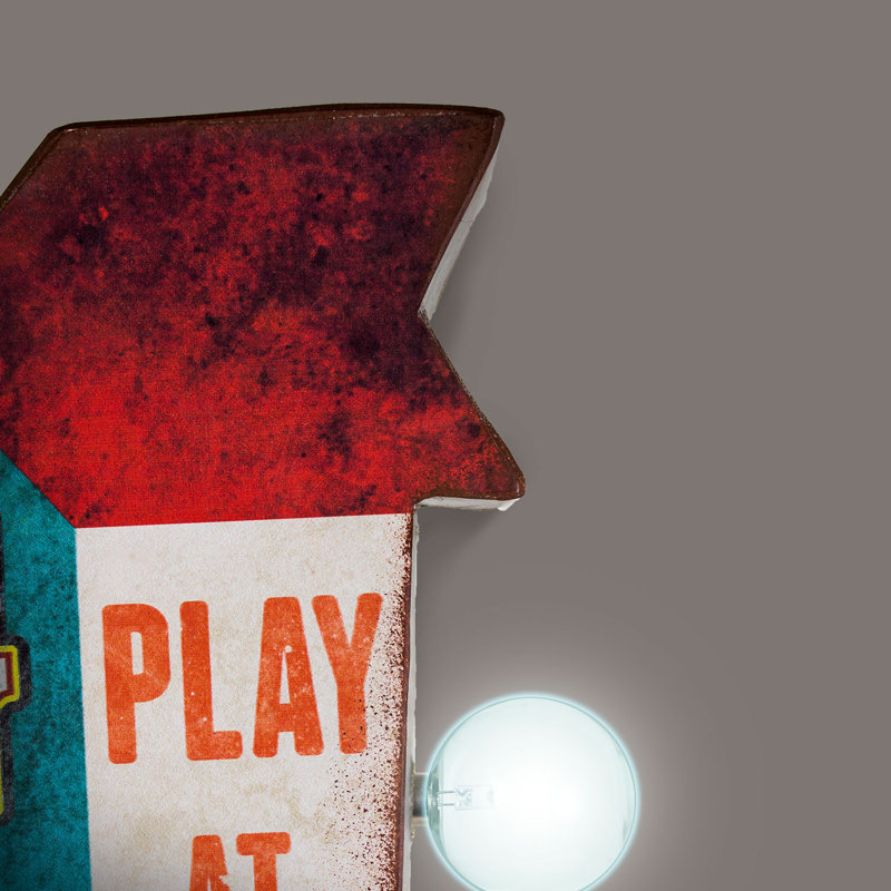Play at Your Own Risk Game Room LED Marquee Sign