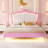 Upholstered Bed Frame With LED Lights-876683456