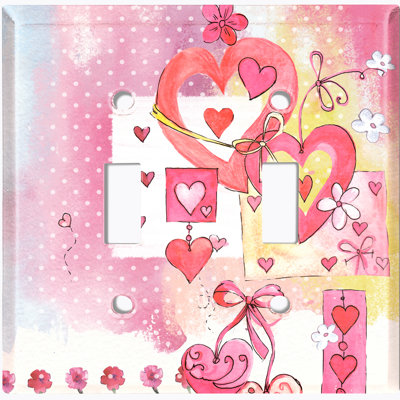 Patterned 2 - Gang Toggle Light Switch Standard Wall Plate