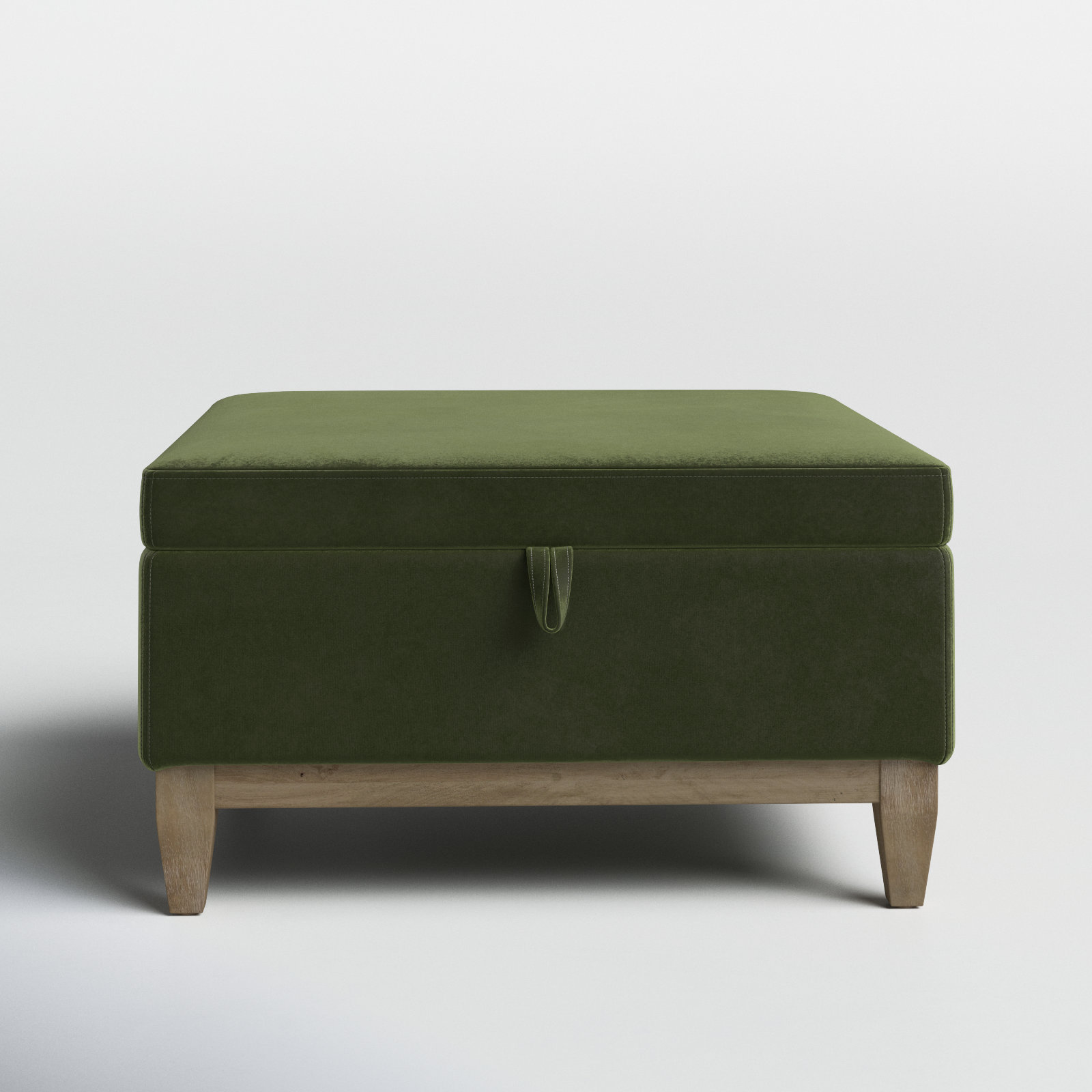Knox 35 Square Storage Cocktail Ottoman Olive Green