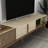 Modern TV Unit with Wall Shelf, Walnut & Travertine Colors, 70.9 x 15.7 x 13.8 inches | 100% Melamine Coated Particle Board, Thick 0.7 inches | Numerous Shelves, Wall-Mountable, Stylish & Functional Design