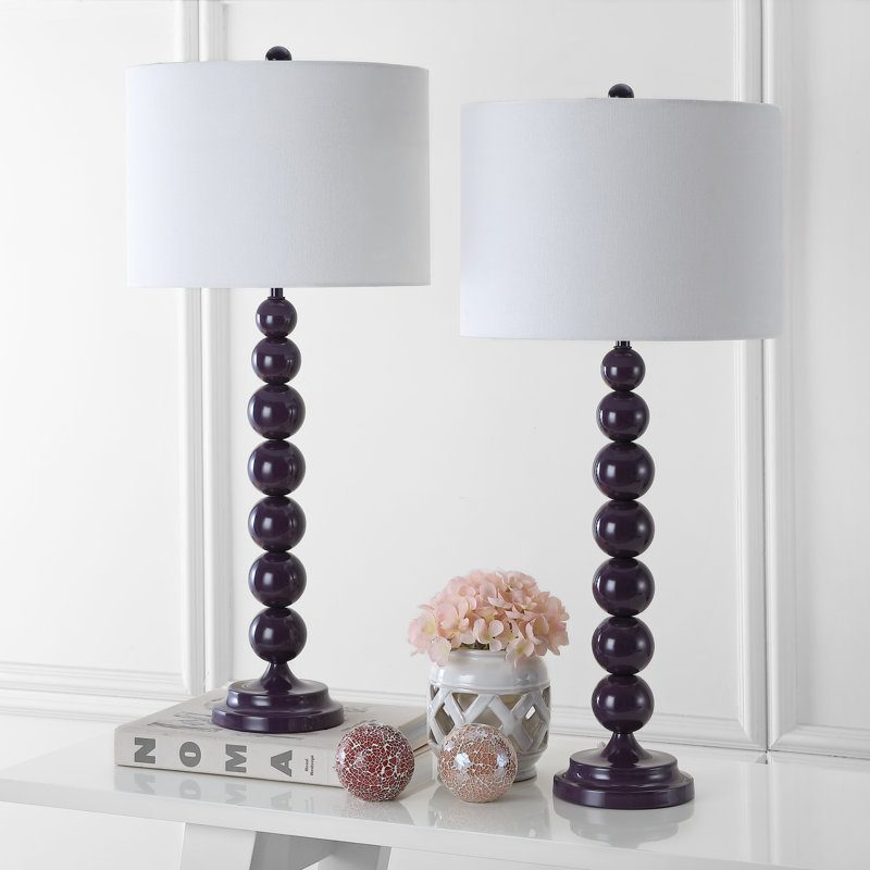 Lasone Metal Stacked Ball Table Lamp, Deep Purple