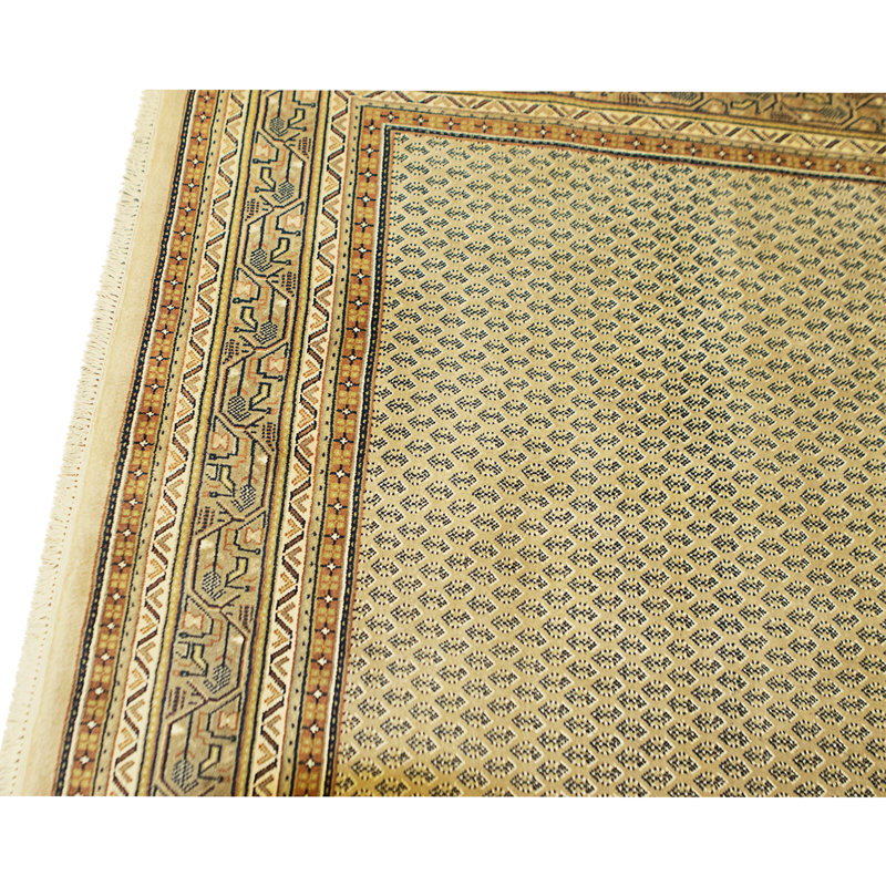 Tapis beige noué à la main de haute qualité