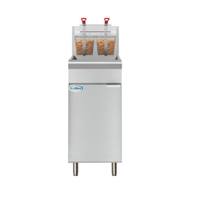  50 lb. Floor Standing Liquid Propane Commercial Fryer with 120,000 BTU in Stainless-Steel, ETL Listed
