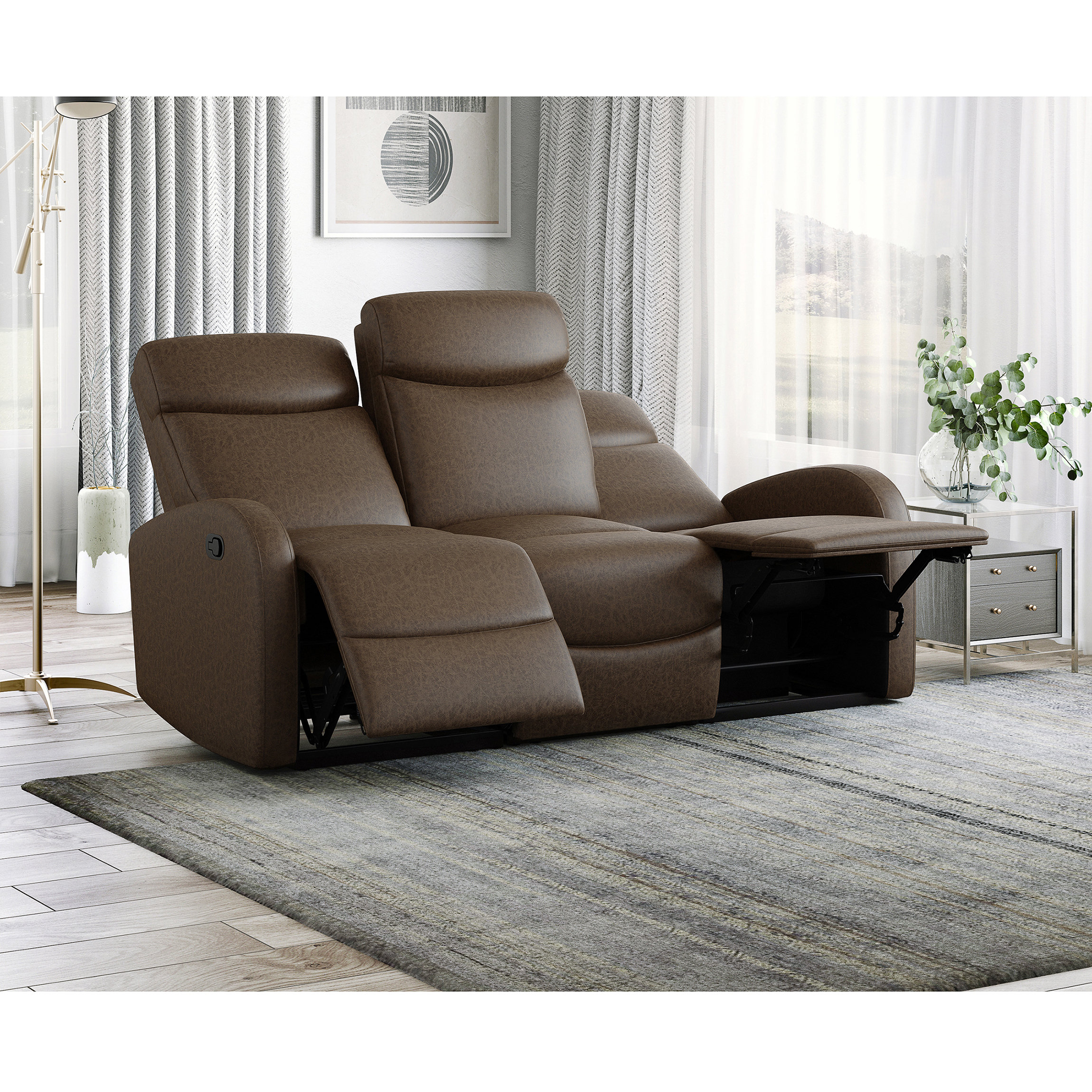 Distressed leather recliner discount chair