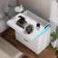 Table de chevet blanche moderne avec station de charge, DEL et tiroir coulissant - l 28,8 po x P 17 po x H 30,5 po-555140585