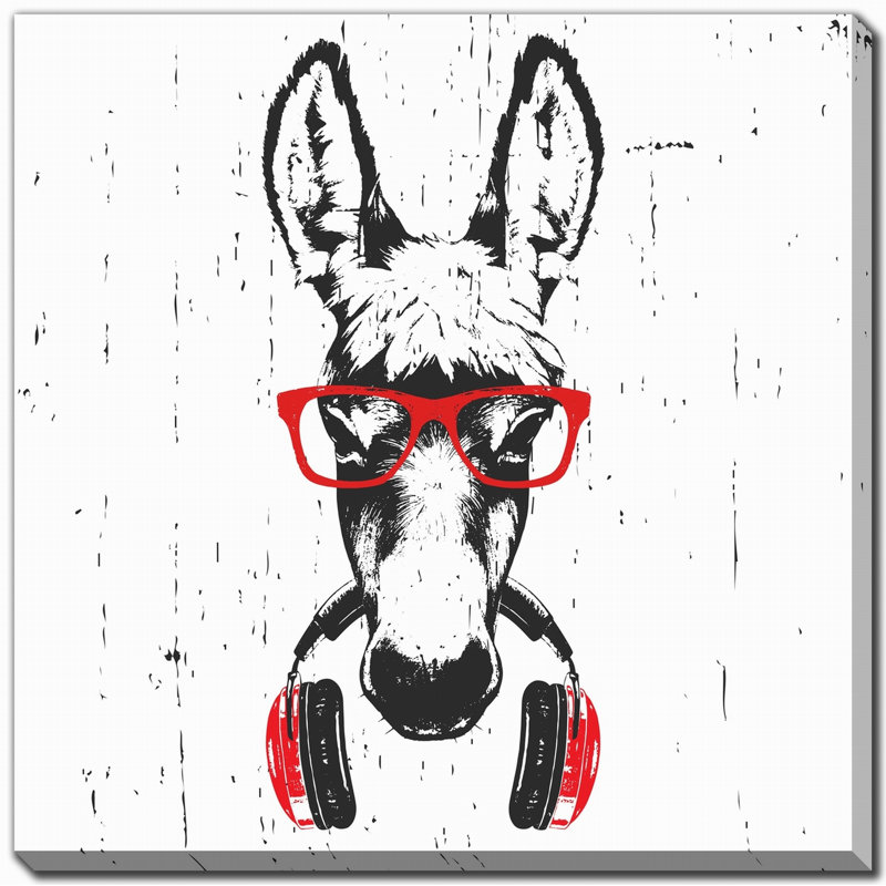 «Hip Donkey», art mural sur toile, H 24 po x l 24 po
