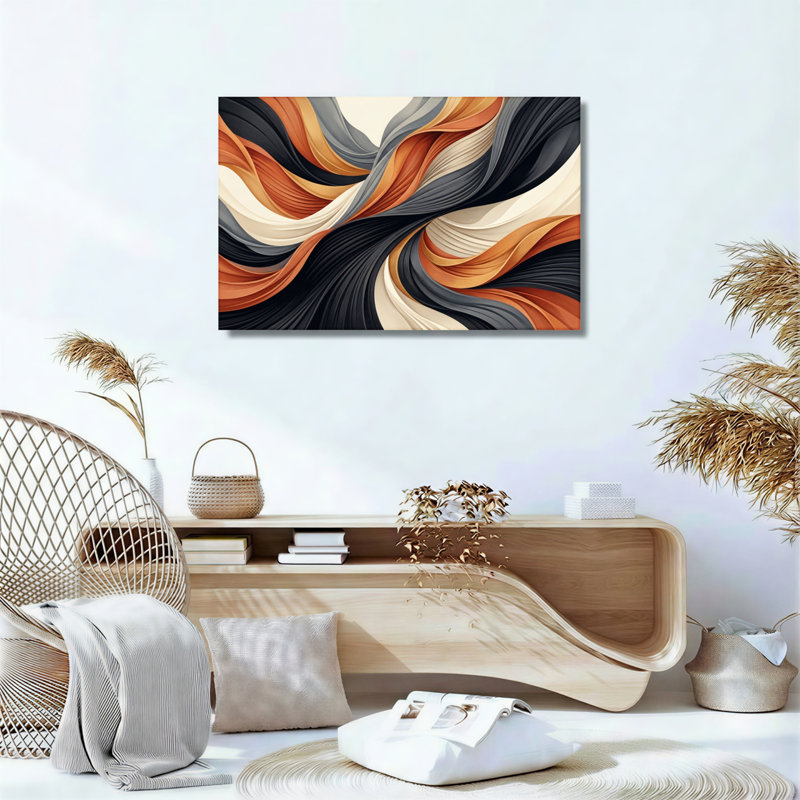 Ensemble de 1 tableau abstrait sur toile « Vagues », 12"H x 18"W, Wrapped Canvas