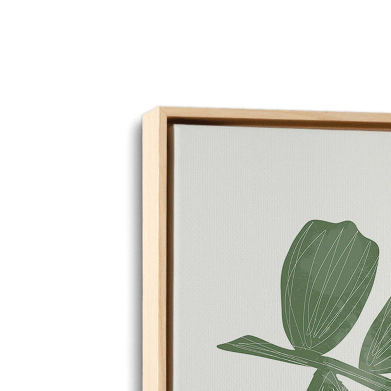 «Tropical Banana Leaf» par Molly Mattin, reproduction d'art, L 30 po x H 30 po, Érable, Toile avec cadre