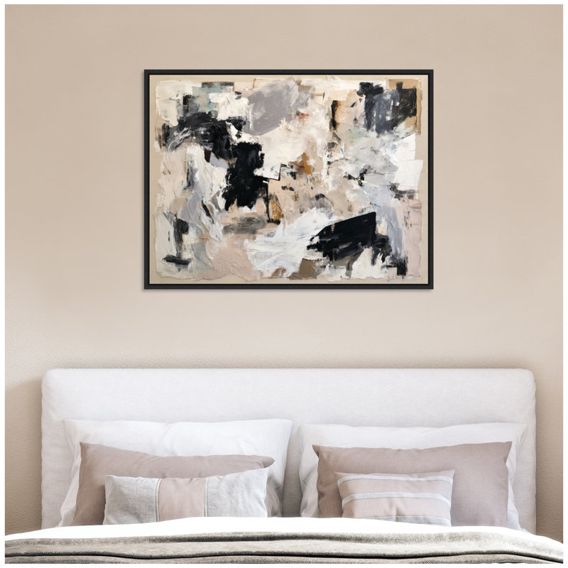  «Expressive Tonal Neutral Abstract» par The Creative Bunch Studio, reproduction d'art sur toile encadrée