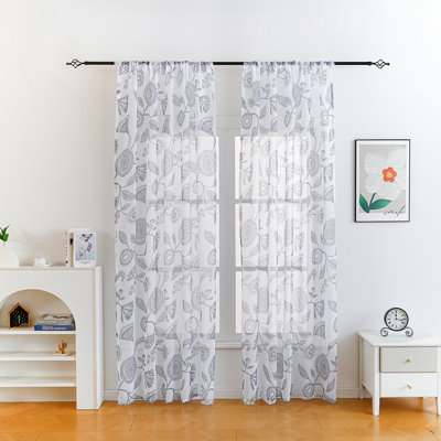 Semi-Transparent Curtains For Living Room Dining Room, Bedroom, Balcony 2 Panels