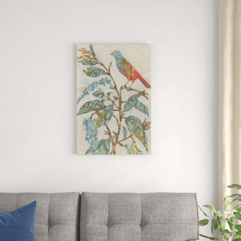 " Aviary Collage II " Painting Print, 30" H x 20" W x 1.25" D
