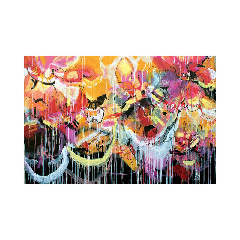 Floral Prelude II By Misako Chida - Wrapped Canvas Painting by Misako Chida - Wrapped Canvas Painting