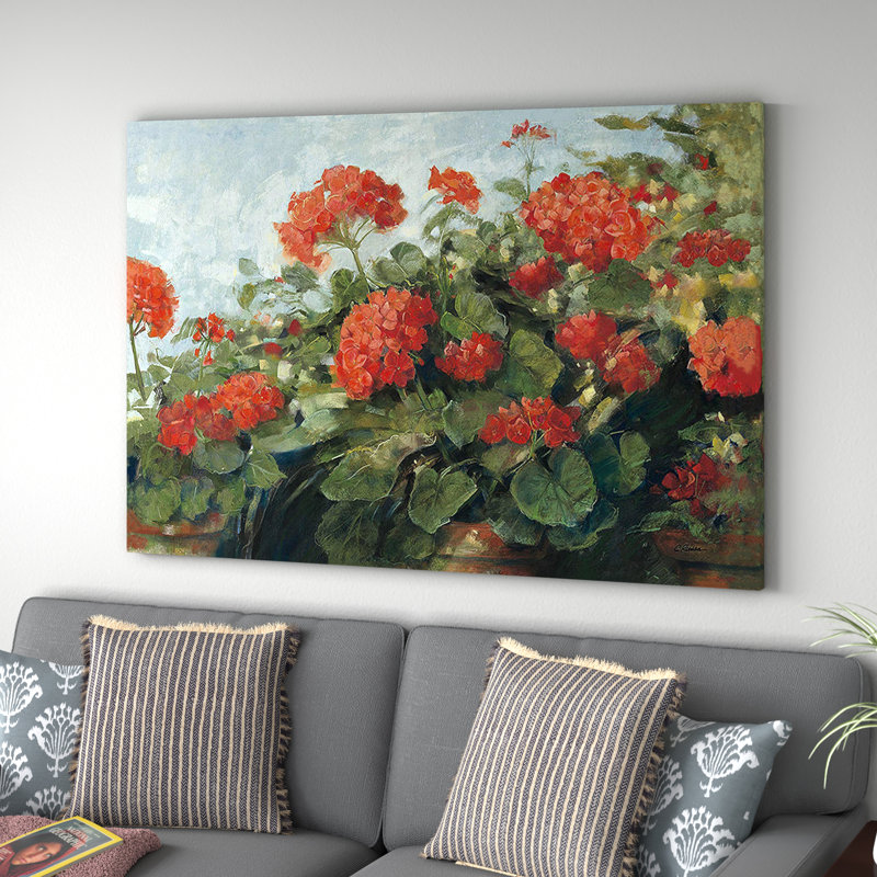 «Geranium Wave» - reproduction, H 16 po x l 24 po x P 1,5 po, Toile