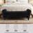  55''W End Of Bed Storage Bench with Solid Wood Legs, Black Corduroy Upholstered Bench with Storage for Queen Bed-122544063
