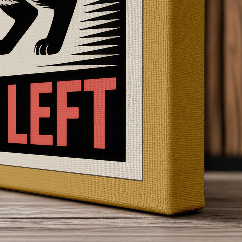 Nine Lives, None Left Typography - Wrapped Canvas, 36x24 - 91.4 x 61.0 cm, Ochre Border