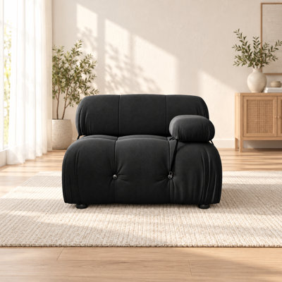 Upholstered Modern Velvet Fabric Single One-Armed Chair