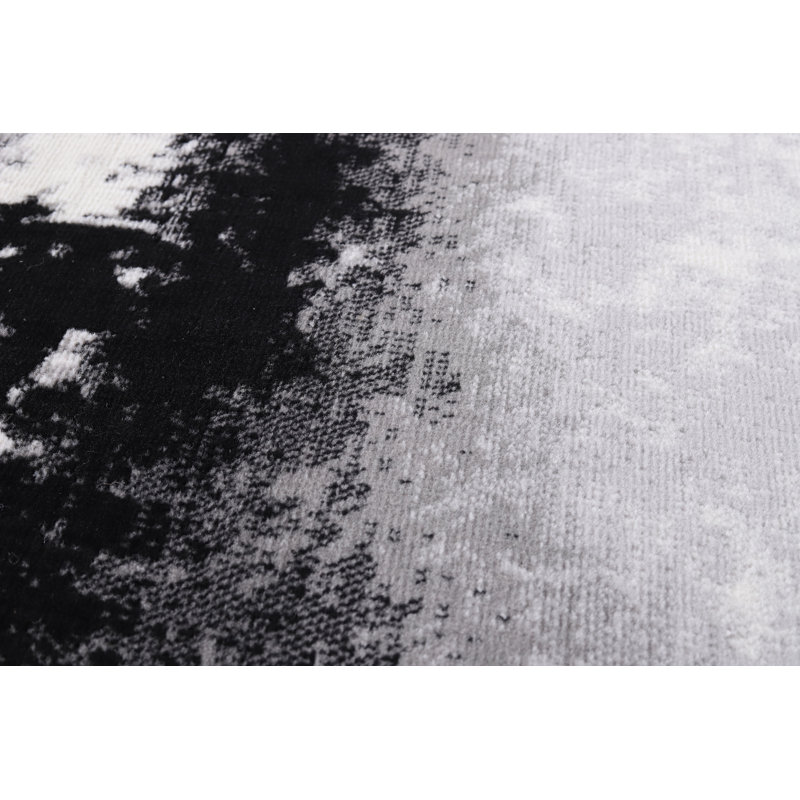 Amberella Collection Abstract Black and Grey Rug, Rectangle 5'3" x 7'3"