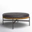 Edwyn 39" Wide Genuine Leather Tufted Round Standard Ottoman