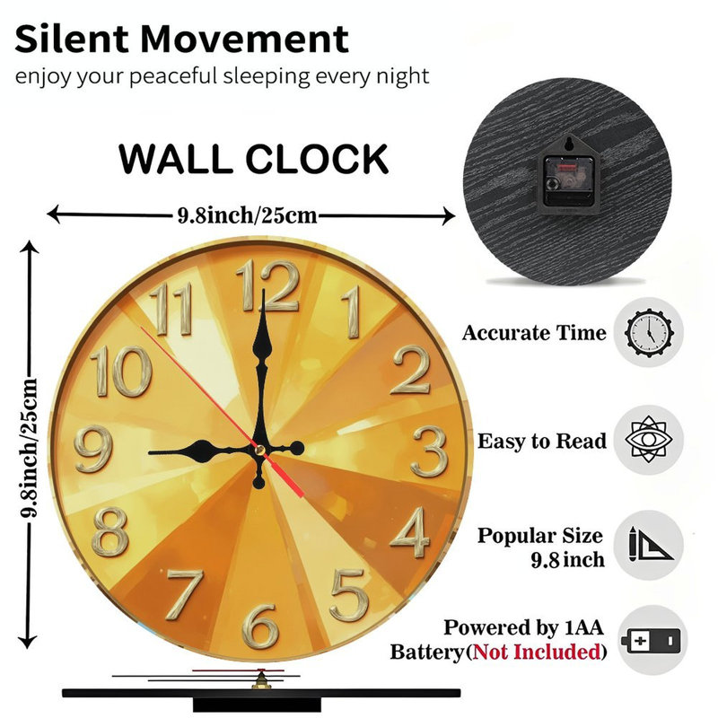 Horloge dorée à facettes