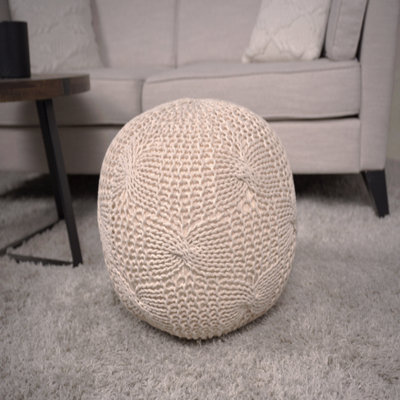 Pouf rond en coton Bordeaux