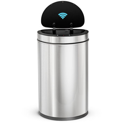 Home Zone Living 6 Gallon Motion Sensor Kitchen Trash Can with Automatic Lid, Stainless Steel, Silver
