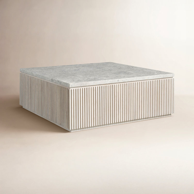 Avaline Carmen Square Coffee Table, White Oak
