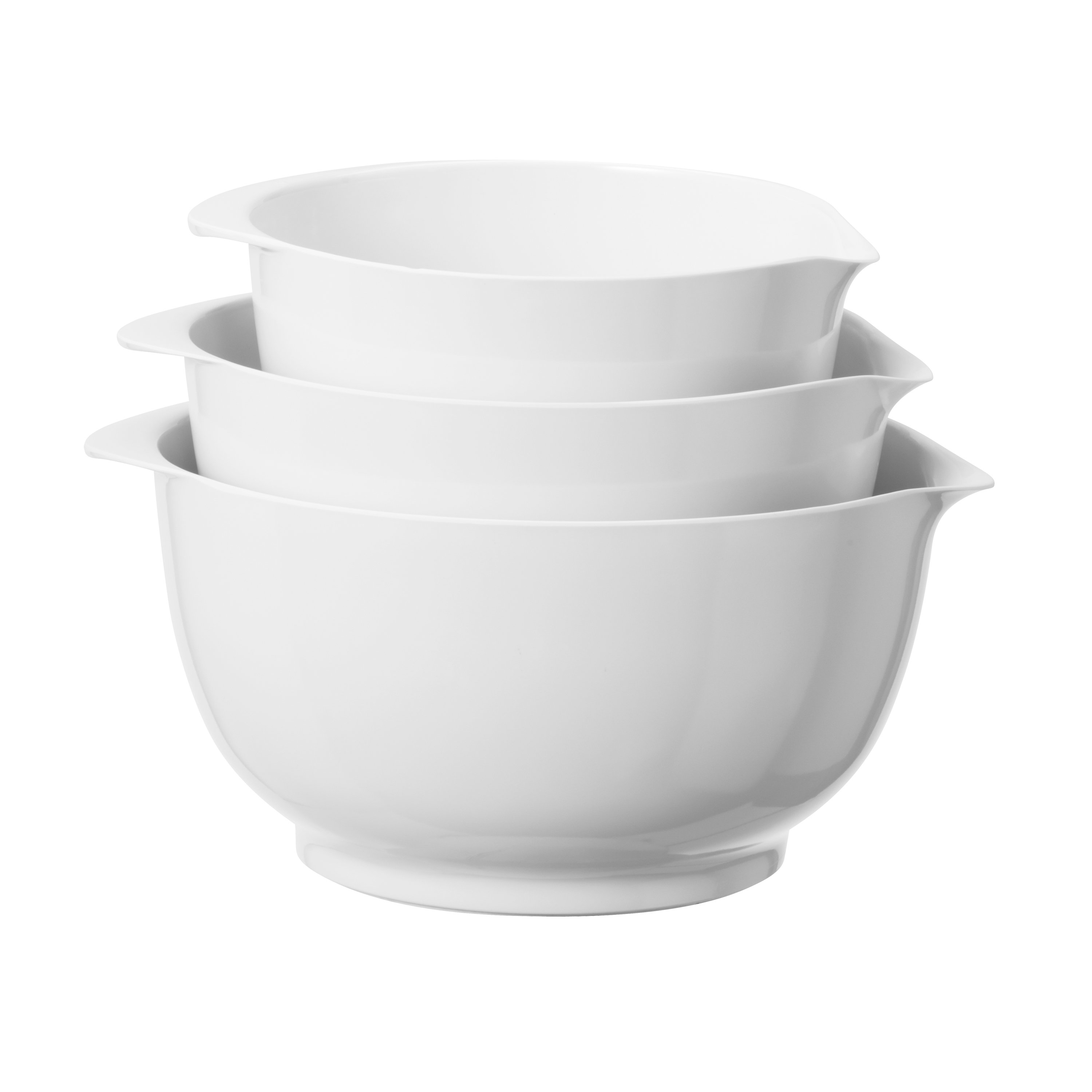 Rosti White Melamine Margrethe Mixing Bowls with Lids Set + Reviews